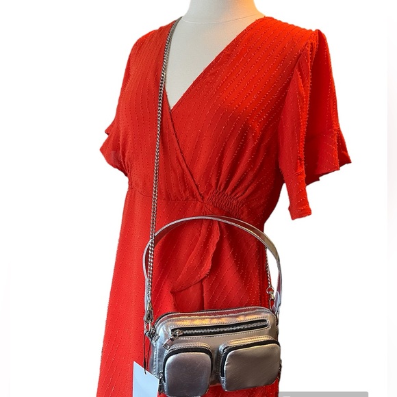 Zara mini crossbody bag with pockets in silver with dustbag - Picture 6 of 6